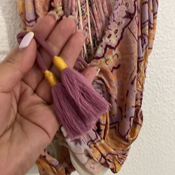 NWOT- Free People-Cocktail Queen Printed boho Top-size Large - Picture 8 of 16